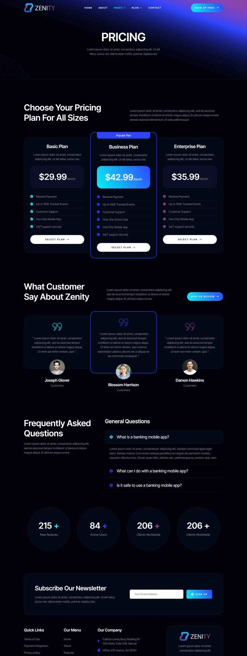软件/开发 Elementor 模板价格页面预览