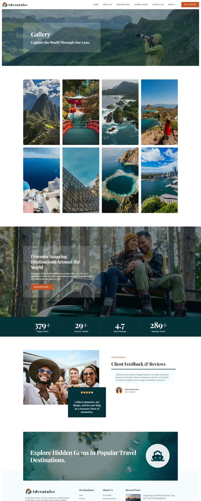 旅行博客Elementor网站模板_一键导入快速建站插图7-WP资源海 户外/旅行 Elementor 模板图片展示预览
