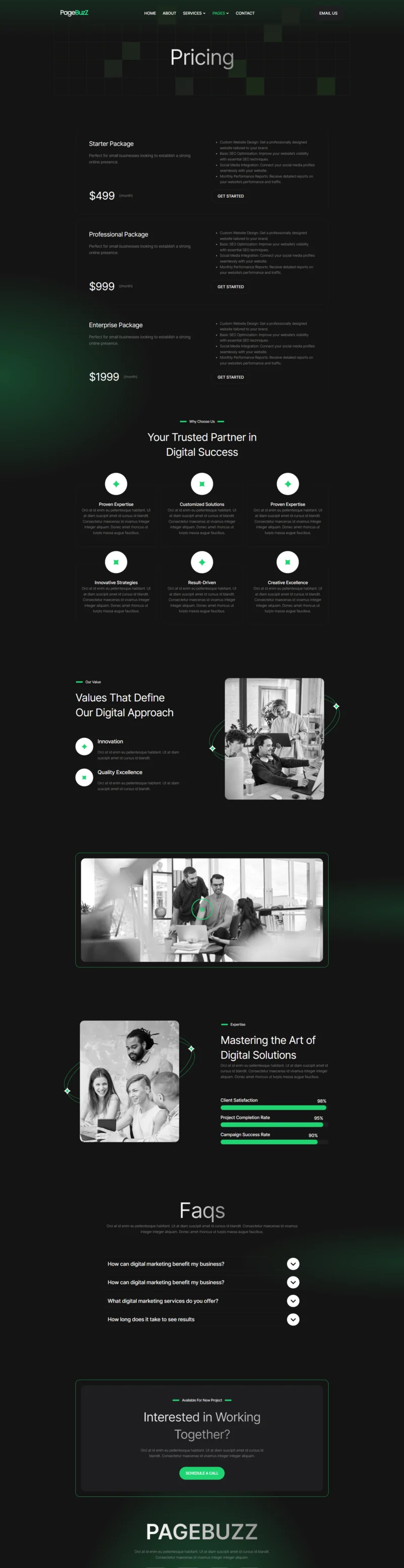 广告/营销 Elementor 模板价格页面预览