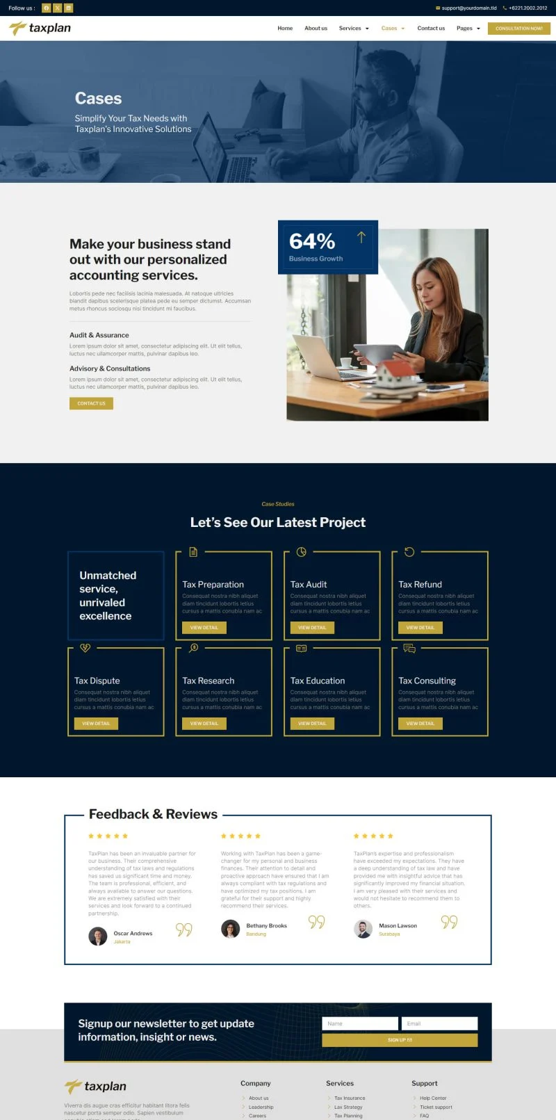 服务/咨询 Elementor 模板案例预览