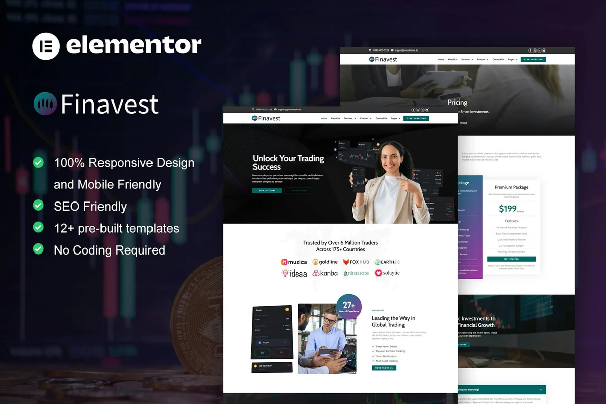 贸易投资机构Elementor网站模板_一键导入快速建站插图-WP资源海 金融/投资 Elementor 网站模板封面