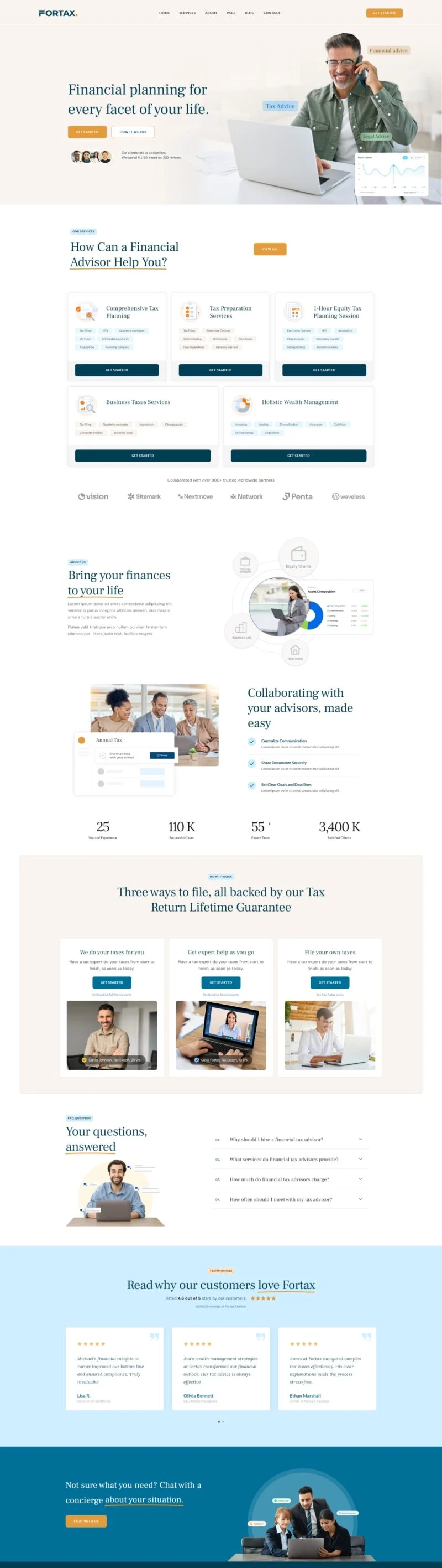 服务/咨询 Elementor 模板首页预览