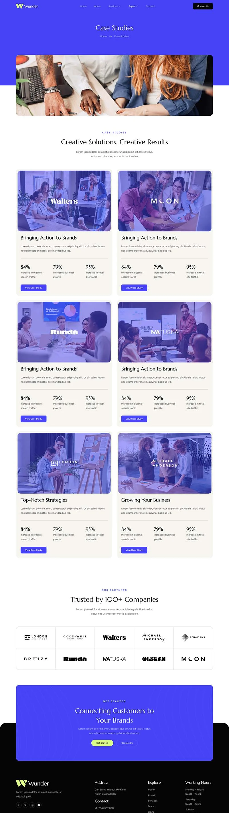 广告/营销 Elementor 模板案例页面预览