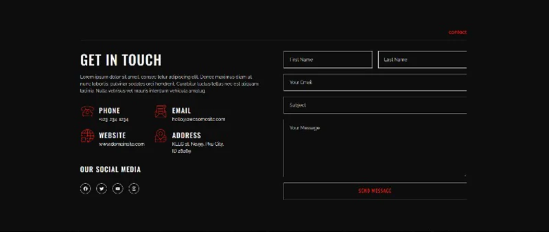影视制作机构Elementor网站模板_一键导入快速建站插图6-WP资源海 多媒体 Elementor 模板联系表单预览