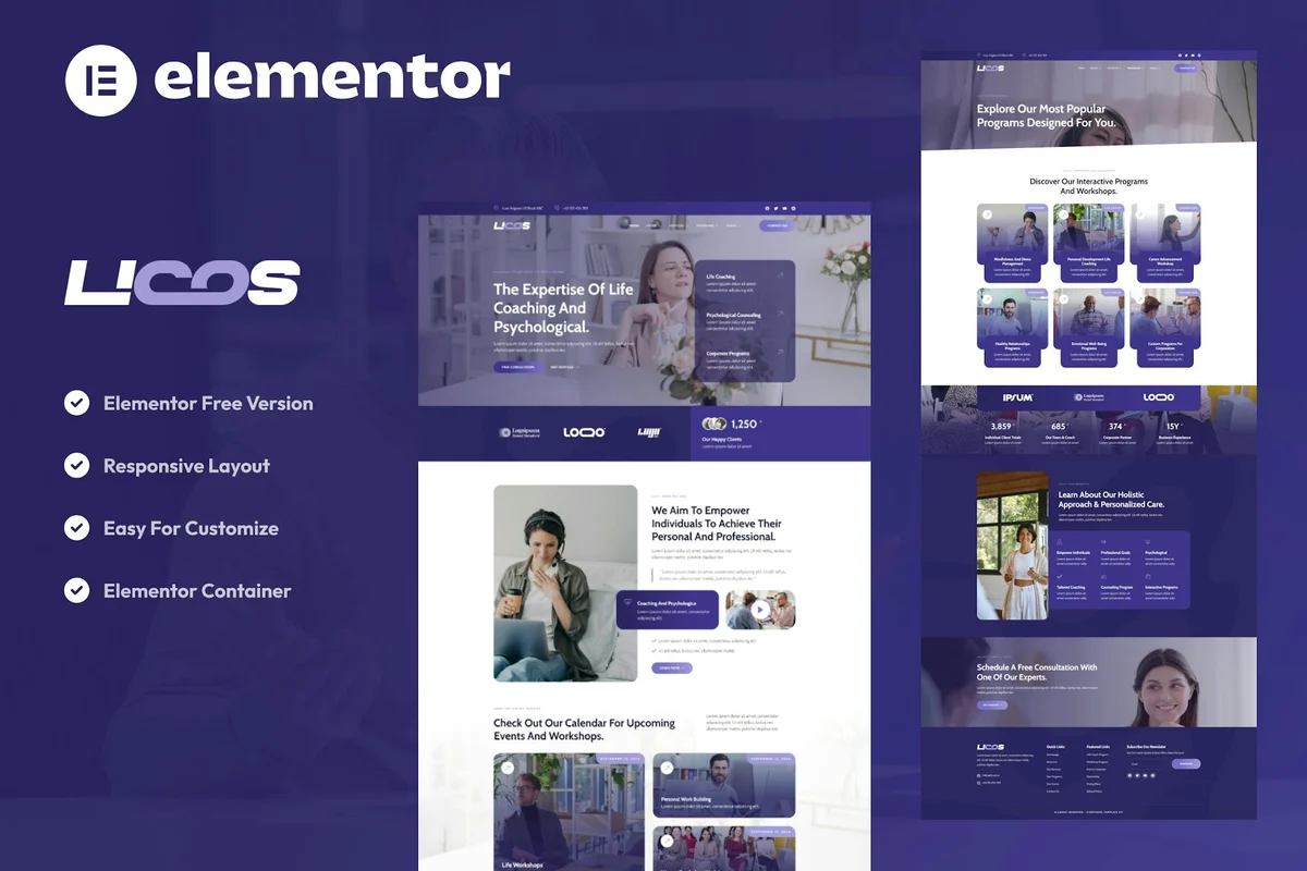 职业心理辅导Elementor网站模板_一键导入快速建站插图-WP资源海 服务/咨询 Elementor 网站模板封面
