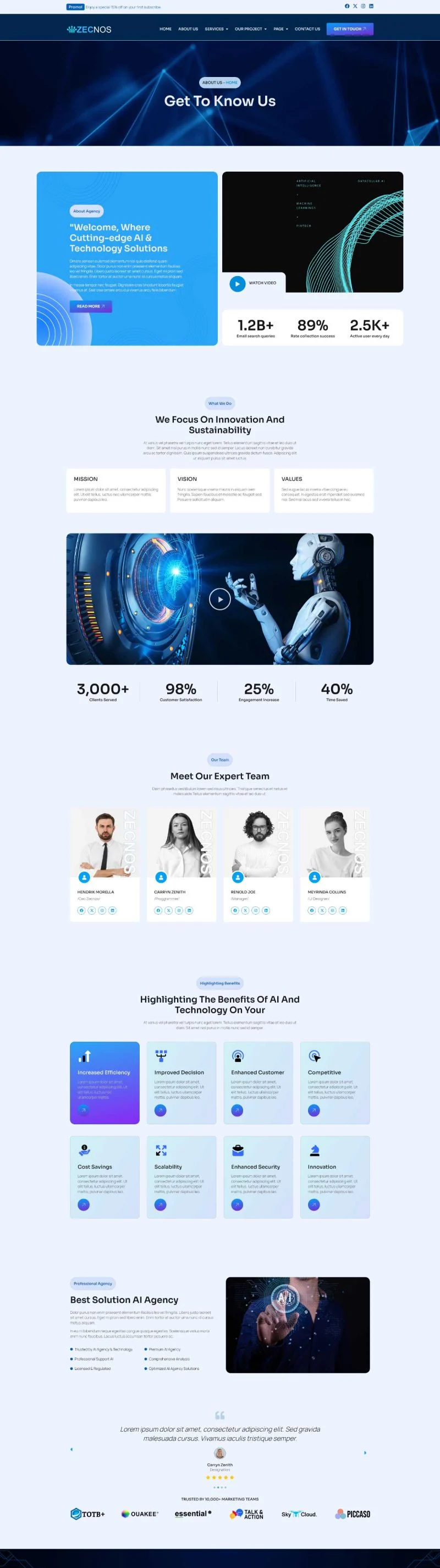 AI代理服务Elementor网站模板_一键导入快速建站插图2-WP资源海 AI Elementor 模板关于我们预览