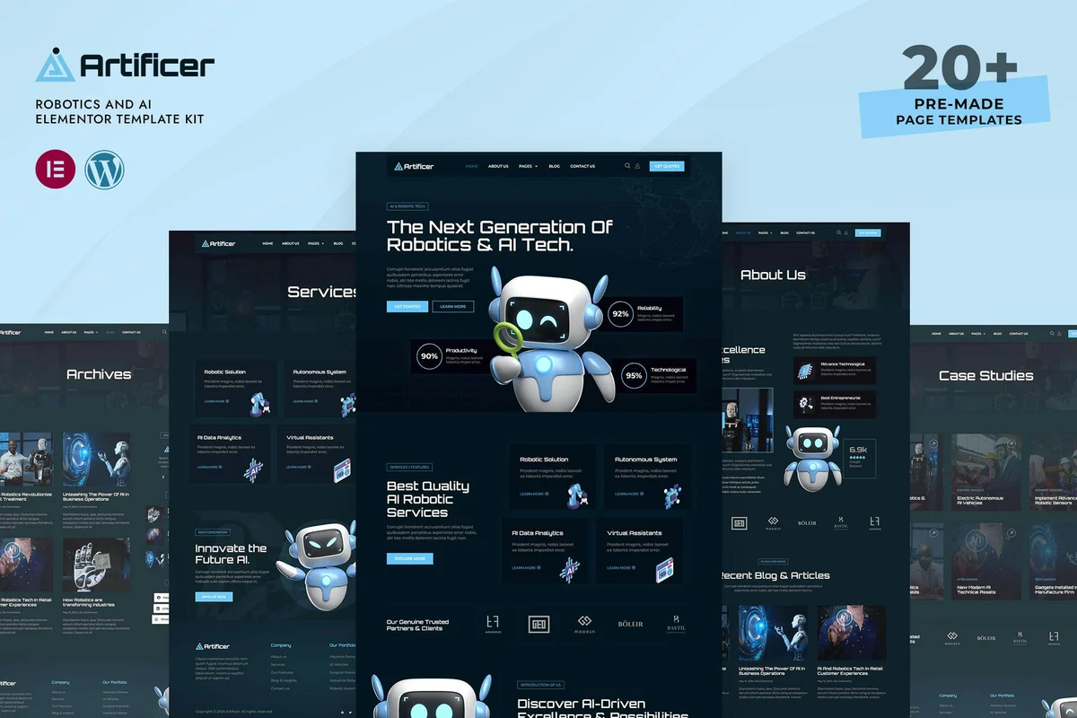 AI机器人Elementor网站模板_一键导入快速建站插图-WP资源海 AI Elementor 网站模板封面
