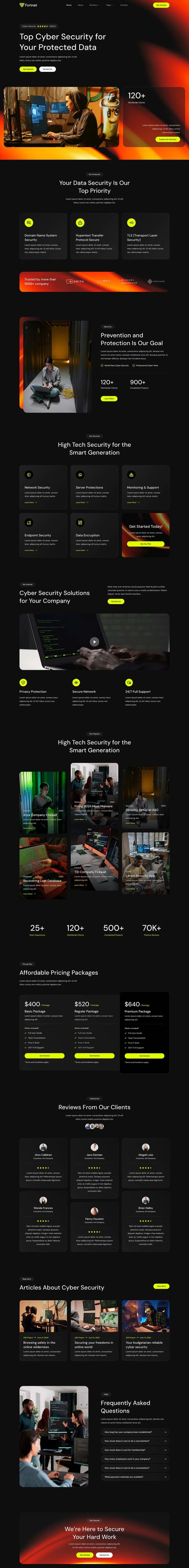 安全服务Elementor网站模板_一键导入快速建站插图1-WP资源海 IT互联网 Elementor 模板首页预览