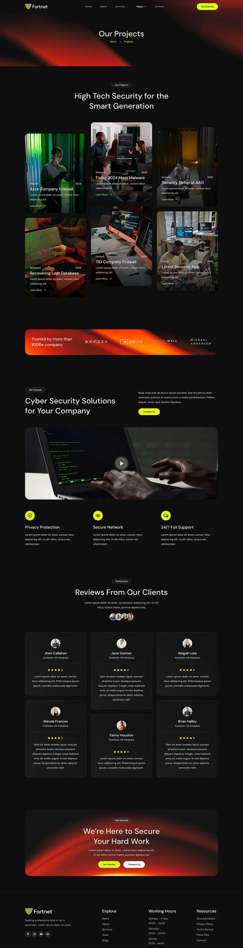 安全服务Elementor网站模板_一键导入快速建站插图5-WP资源海 IT互联网 Elementor 模板项目案例预览