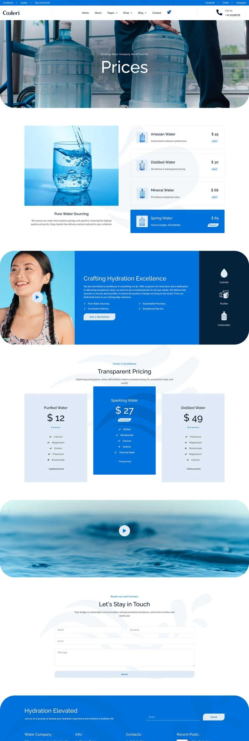 物流/运输 Elementor 模板价格方案预览