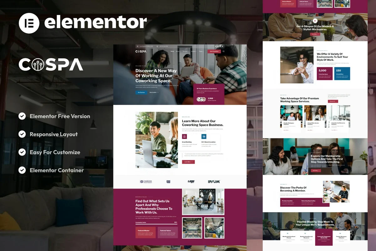 移动办公空间Elementor网站模板_一键导入快速建站插图-WP资源海 服务/咨询 Elementor 网站模板封面