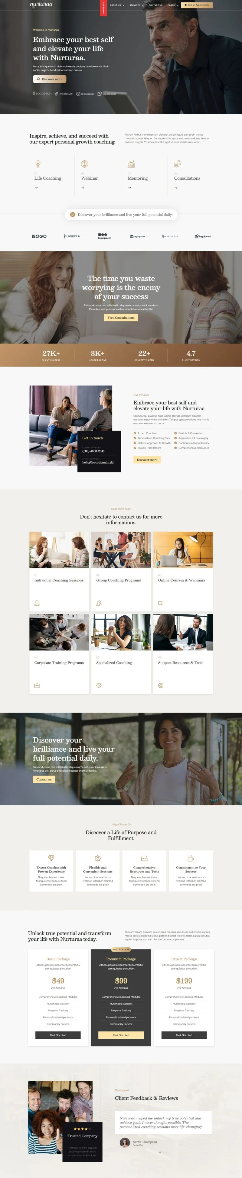 服务/咨询 Elementor 模板首页预览