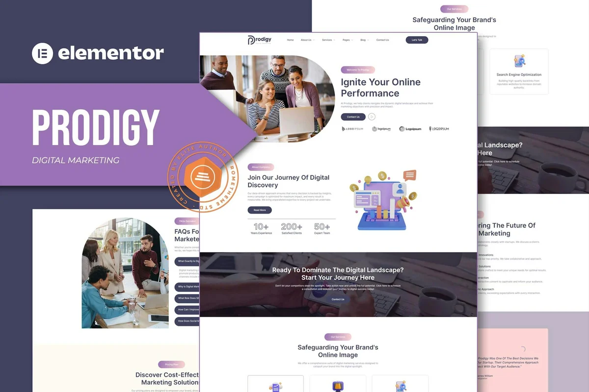数据驱动营销Elementor网站模板_一键导入快速建站插图-WP资源海 广告/营销 Elementor 网站模板封面