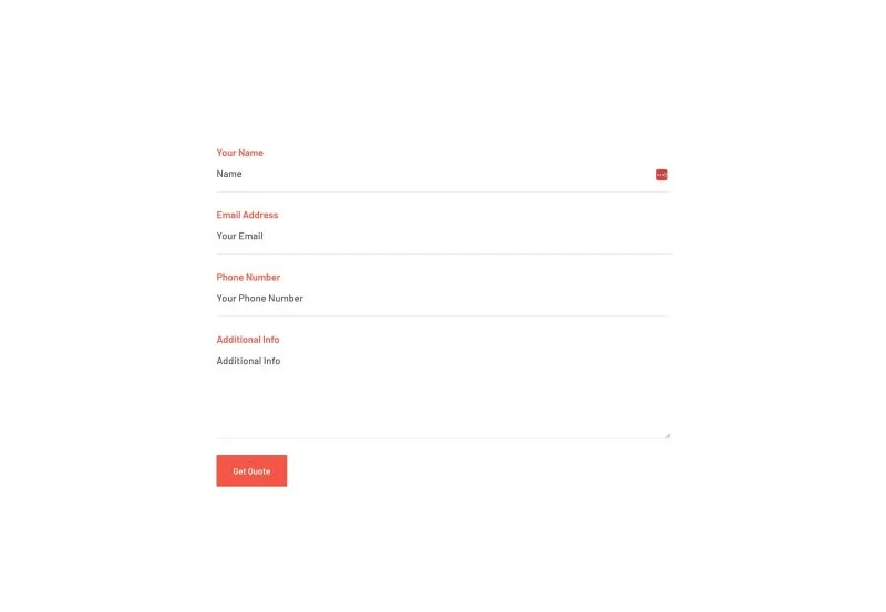 汽车养护服务Elementor网站模板_一键导入快速建站插图6-WP资源海 交通工具 Elementor 模板联系表单预览