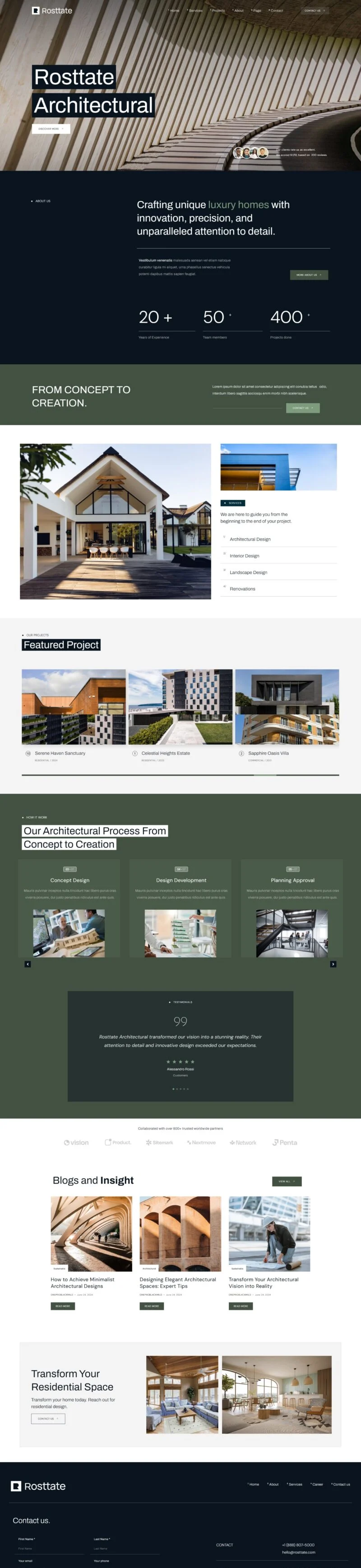 建筑设计公司Elementor网站模板_一键导入快速建站插图1-WP资源海 艺术/设计 Elementor 模板首页预览