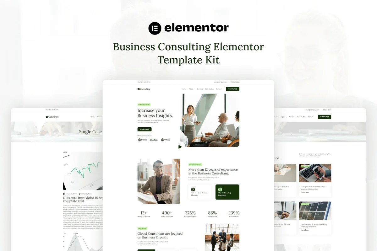 企业管理顾问Elementor网站模板_一键导入快速建站插图-WP资源海 服务/咨询 Elementor 网站模板封面