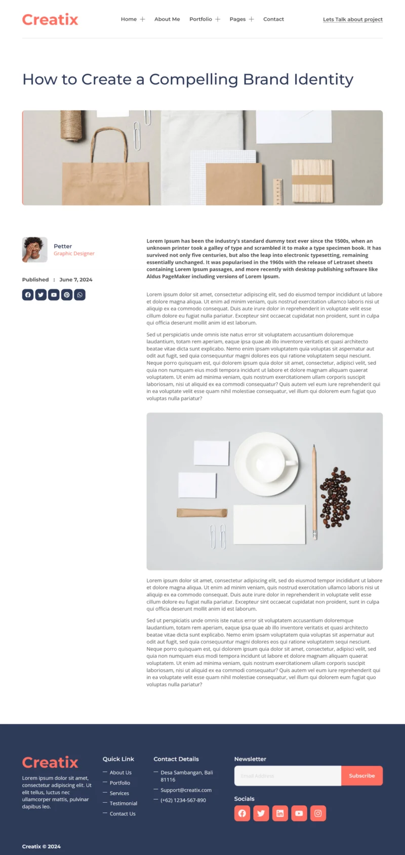 个人简历Elementor网站模板_一键导入快速建站插图1-WP资源海 个人 Elementor 模板博客页面预览