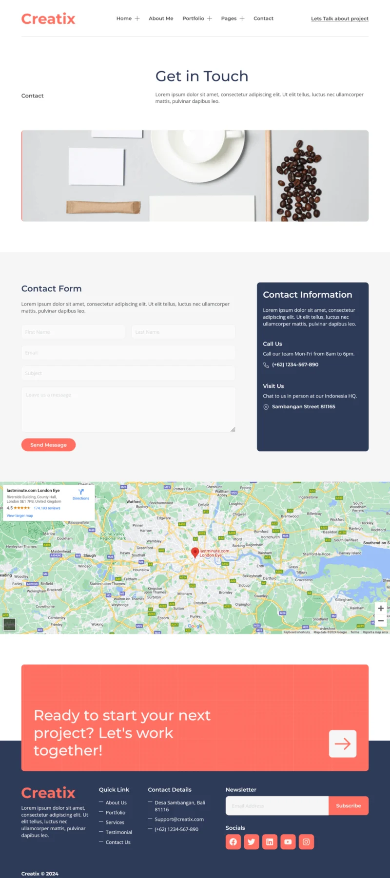 个人简历Elementor网站模板_一键导入快速建站插图7-WP资源海 个人 Elementor 模板联系页面预览