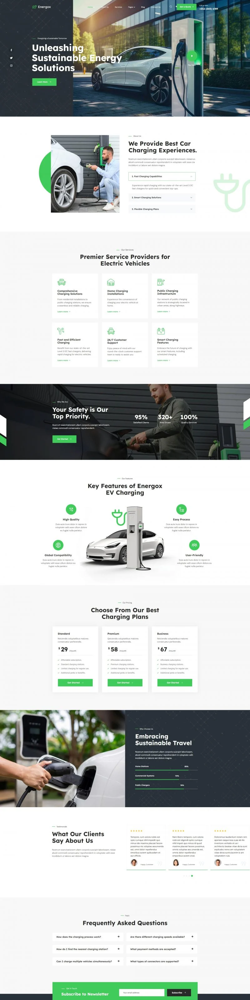 交通工具 Elementor 模板首页预览