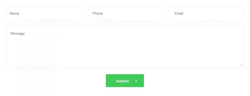 交通工具 Elementor 模板联系表单预览