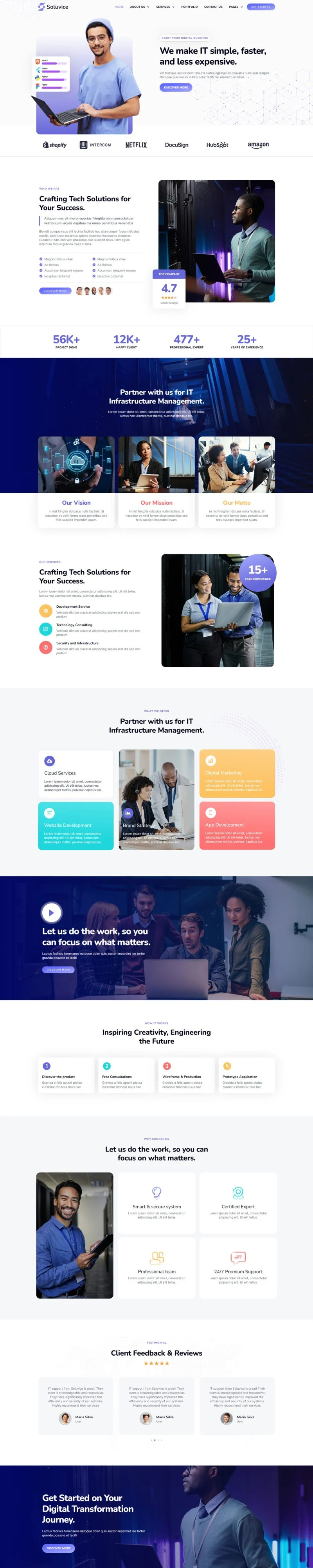 IT互联网 Elementor 模板首页预览
