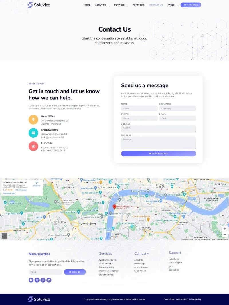 IT互联网 Elementor 模板联系页面预览