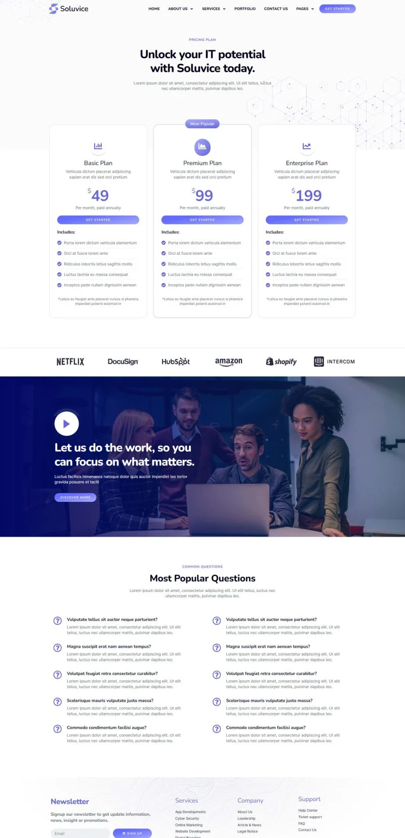 IT互联网 Elementor 模板价格页面预览