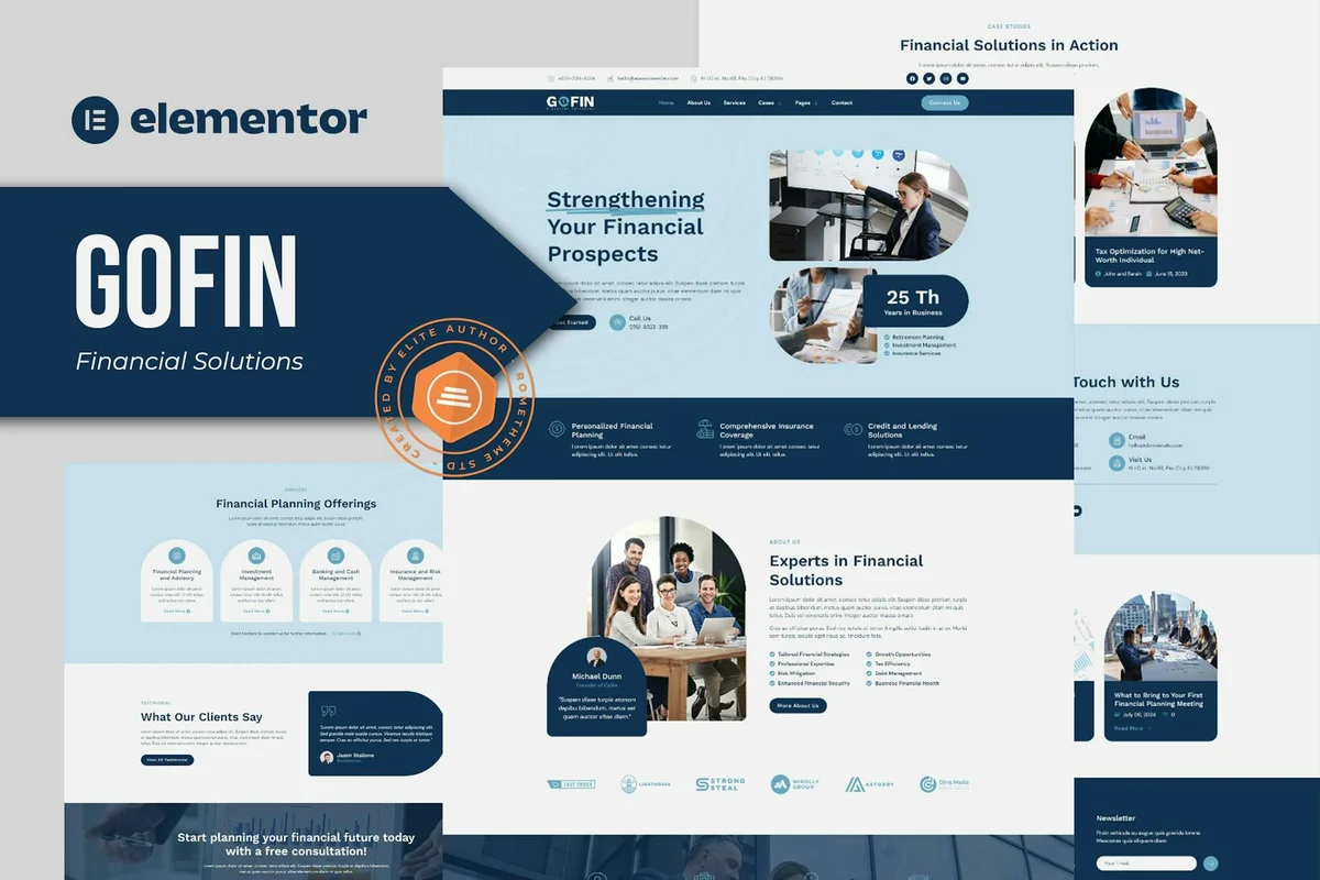 金融服务Elementor网站模板_一键导入快速建站插图-WP资源海 金融/投资 Elementor 网站模板封面