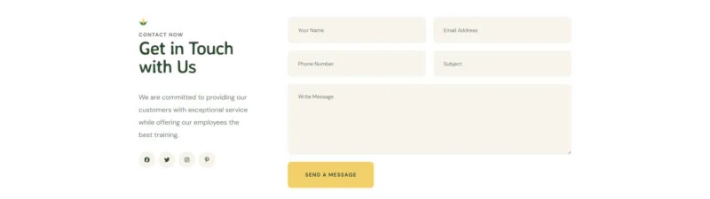 有机农业Elementor网站模板_一键导入快速建站插图7-WP资源海 农业 Elementor 模板联系表单预览