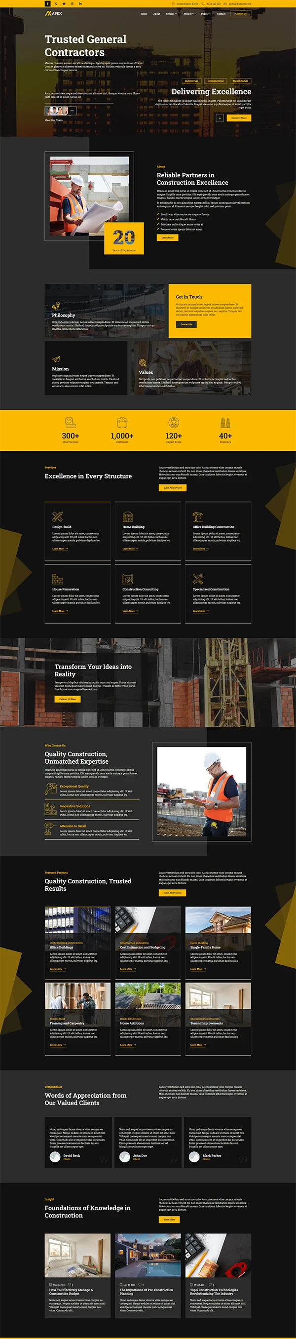 工商业建筑Elementor网站模板_一键导入快速建站插图1-WP资源海 建筑/地产 Elementor 模板首页预览