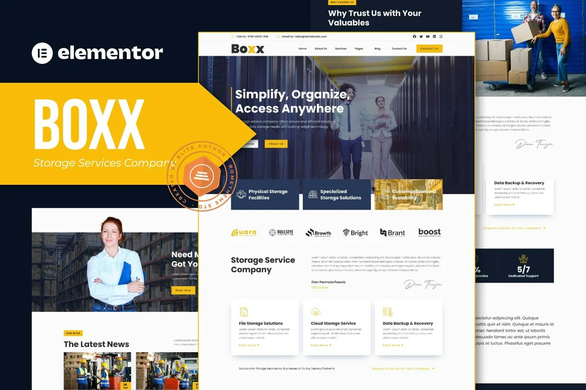 企业存储Elementor网站模板_一键导入快速建站插图-WP资源海 企业 Elementor 网站模板封面