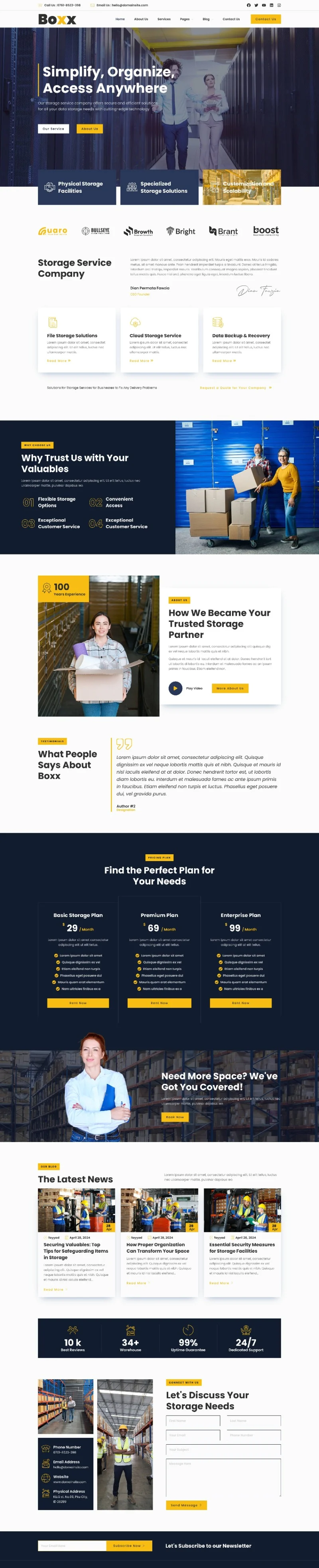 企业存储Elementor网站模板_一键导入快速建站插图1-WP资源海 企业 Elementor 模板首页预览