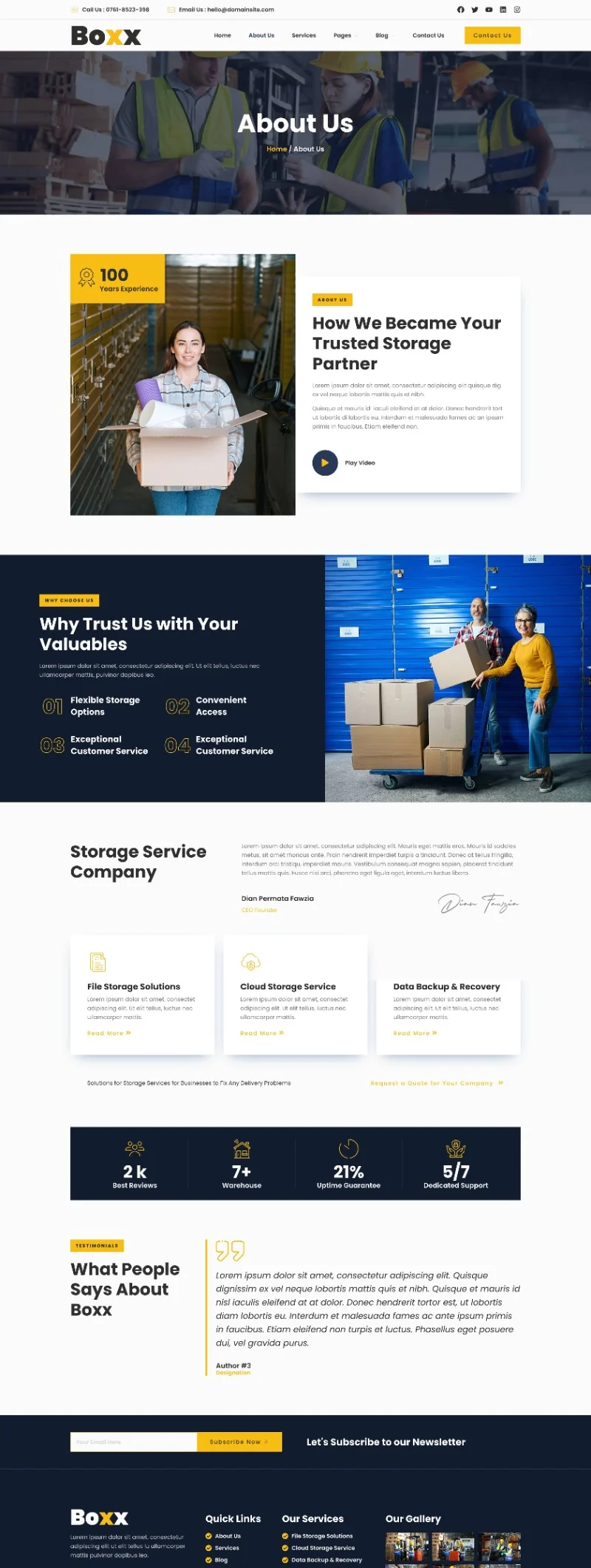 企业存储Elementor网站模板_一键导入快速建站插图2-WP资源海 企业 Elementor 模板关于我们预览