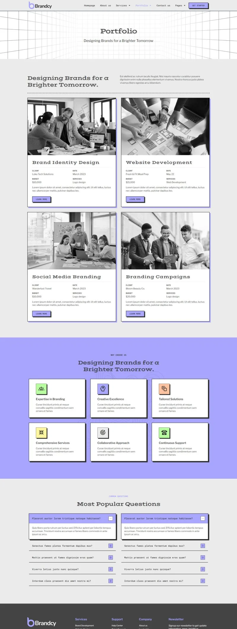 广告/营销 Elementor 模板案例页面预览