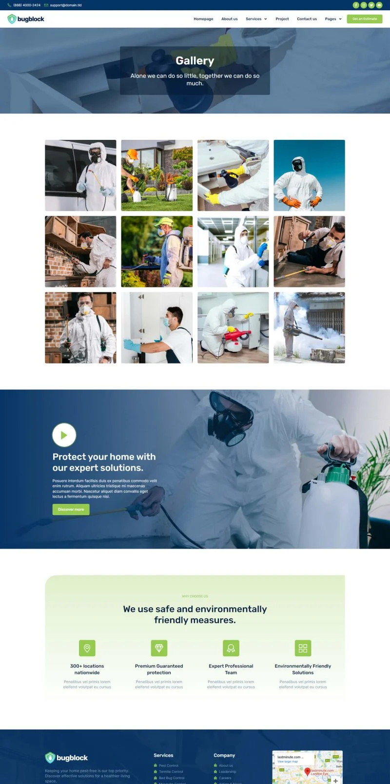 除虫灭鼠服务Elementor网站模板_一键导入快速建站插图2-WP资源海 维修 Elementor 模板图片展示预览