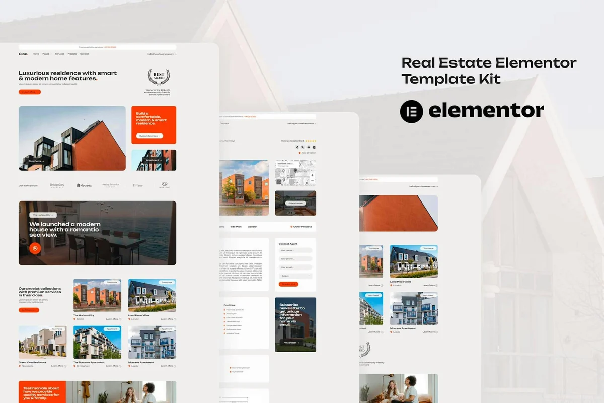 房产Elementor网站模板_一键导入快速建站插图-WP资源海 建筑/地产 Elementor 网站模板封面