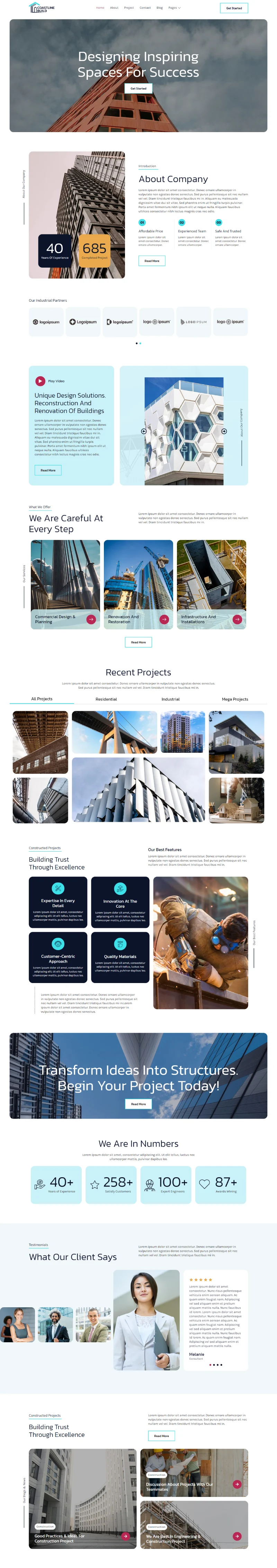 建筑修缮Elementor网站模板_一键导入快速建站插图1-WP资源海 建筑/地产 Elementor 模板首页预览