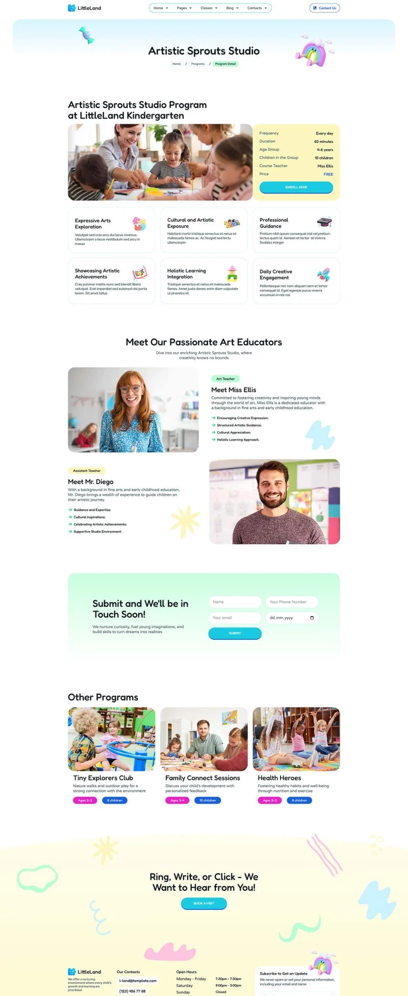 学校 Elementor 模板项目详情预览