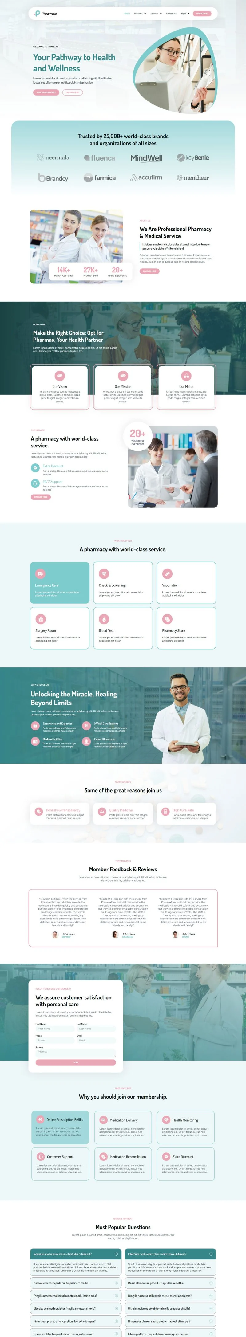 健康/医药 Elementor 模板首页预览