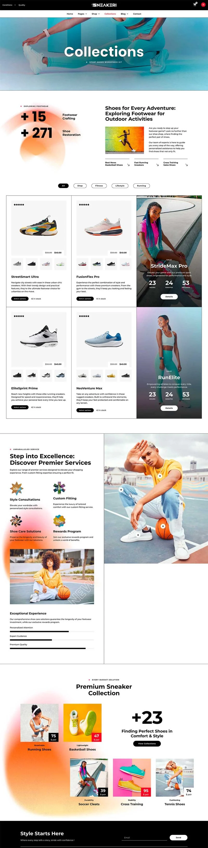 运动/健身 Elementor 模板系列展示预览