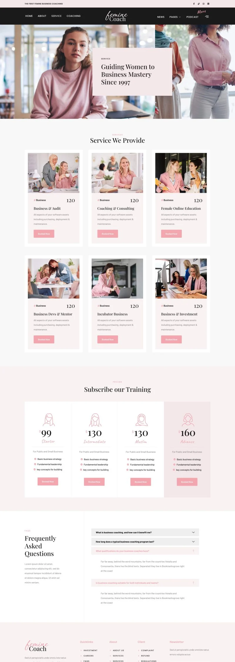 服务/咨询 Elementor 模板服务项目预览