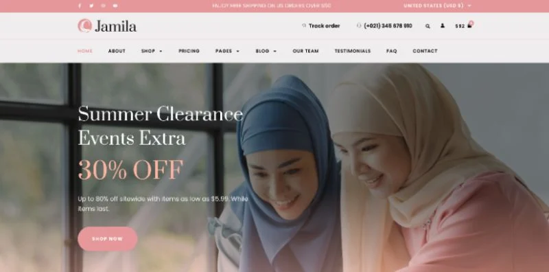 服装 Elementor 模板页眉预览
