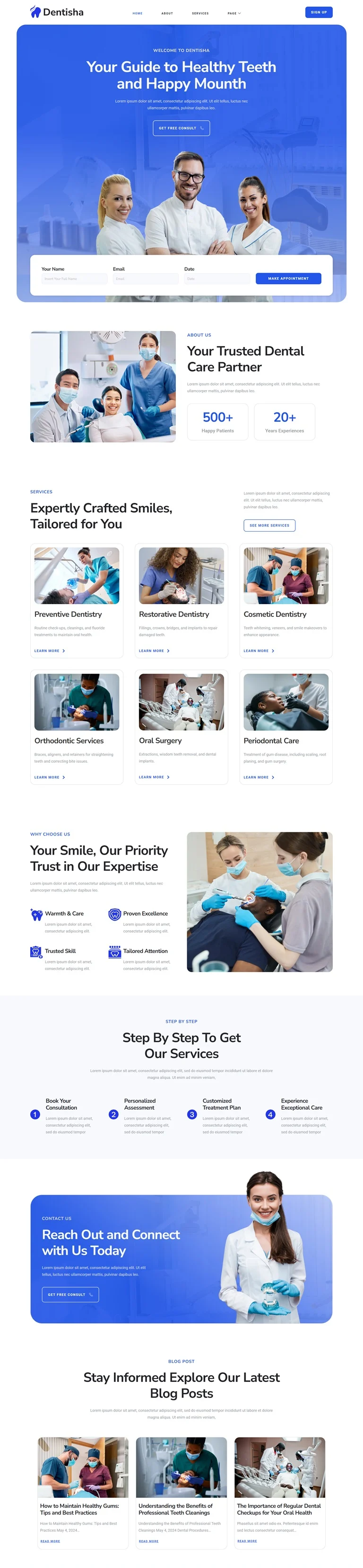 健康/医药 Elementor 模板首页预览