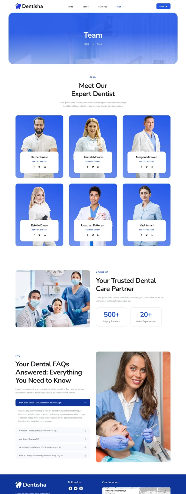 健康/医药 Elementor 模板团队页面预览