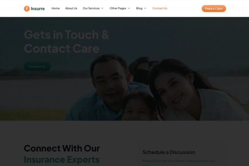 金融保险代理服务Elementor网站模板_一键导入快速建站插图6-WP资源海 金融/投资 Elementor 模板页眉预览