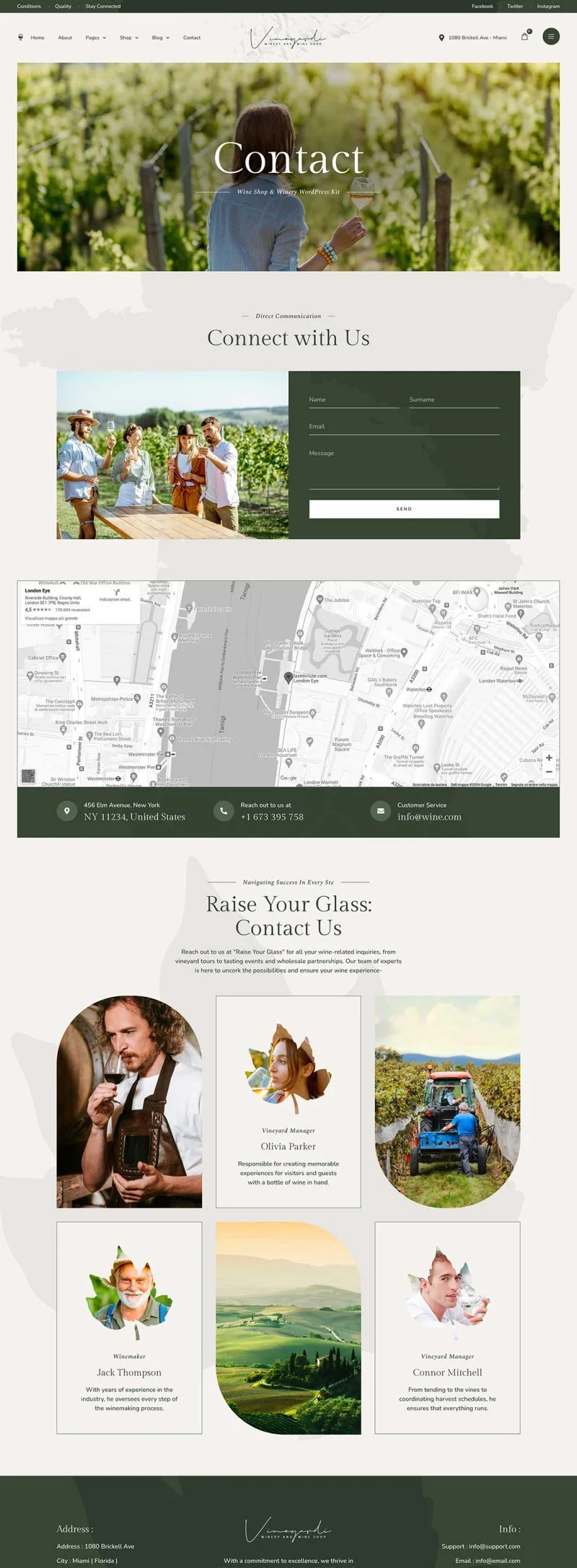 红酒销售Elementor网站模板_一键导入快速建站插图5-WP资源海 餐饮/食品 Elementor 模板联系页面预览