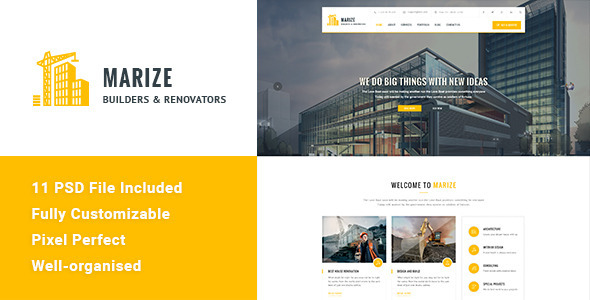 Marize 建筑施工 HTML 模板