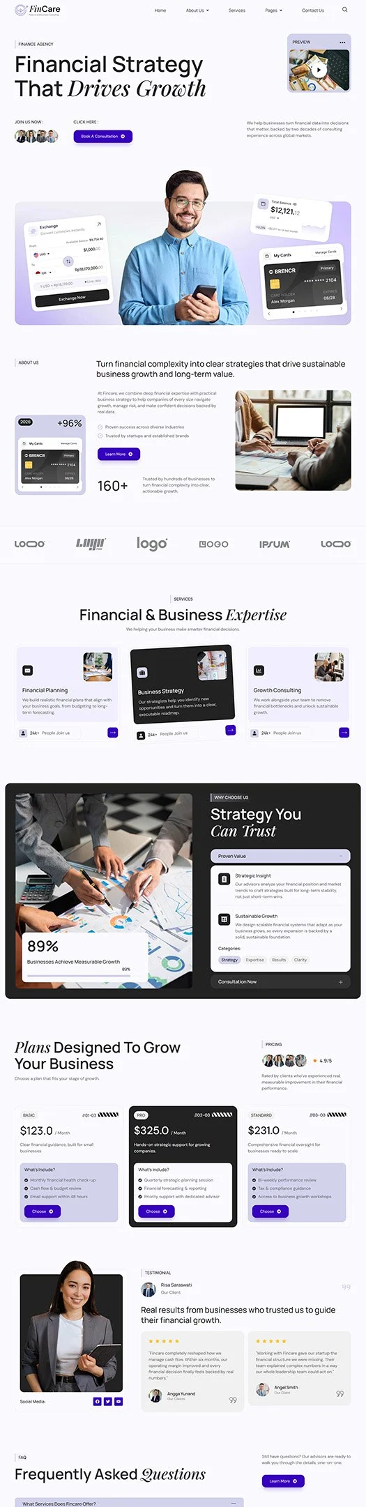 金融/投资 Elementor 模板首页预览