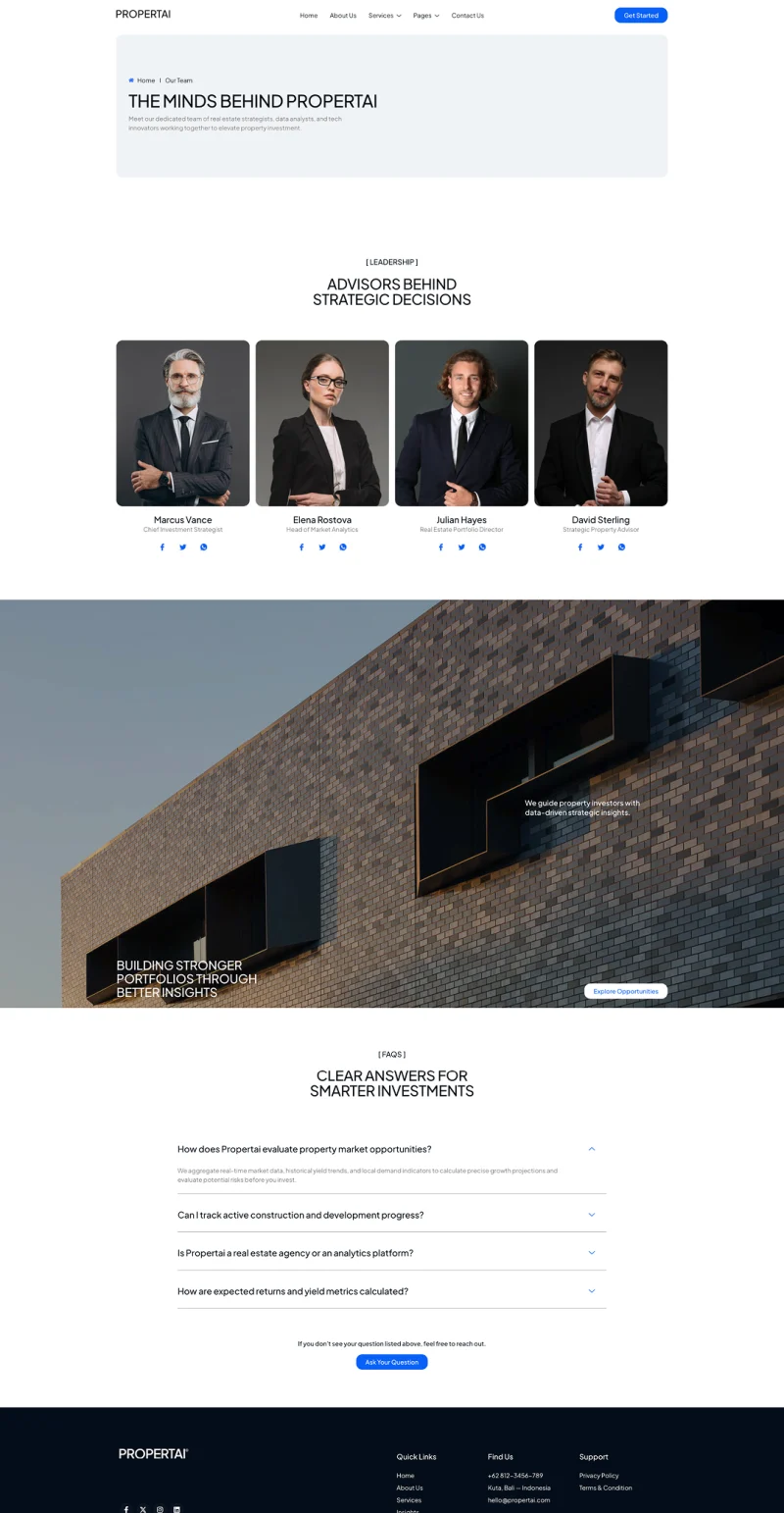 建筑/地产 Elementor 模板团队页面预览