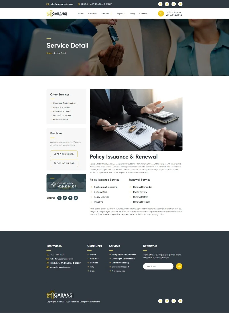 交通工具 Elementor 模板服务详情预览